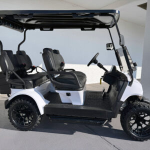 4 seater White Contender gas Golf Cart