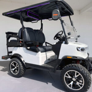 4 seater White TEKO TURBO gas Golf Cart
