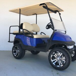 4 seater electric Blue Extended Top Lifted Club Car
